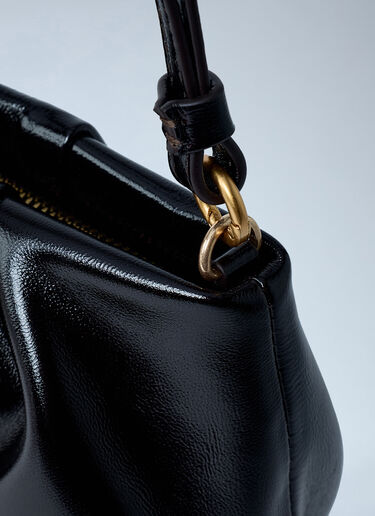 Pleated Leather Shoulder Bag Dries Van Noten Pleated Leather Shoulder Bag Black dvn0262034
