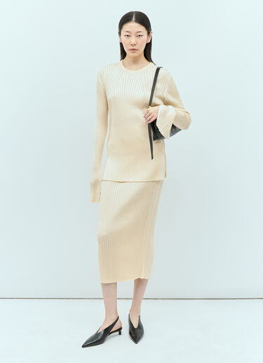 Jil Sander 罗纹针织毛衣  乳白色 jil0255015