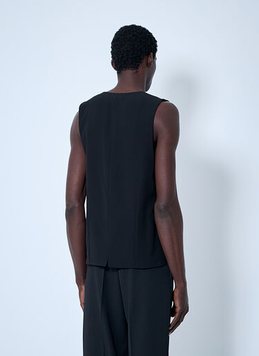 Saint Laurent Silk Crepe Waistcoat Black sla0160004