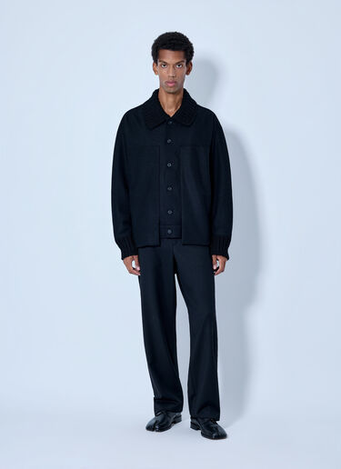 LN-CC® - Yohji Yamamoto: Rib Detail Blouson - Black Yohji Yamamoto Rib Detail Blouson Black yoy0165010