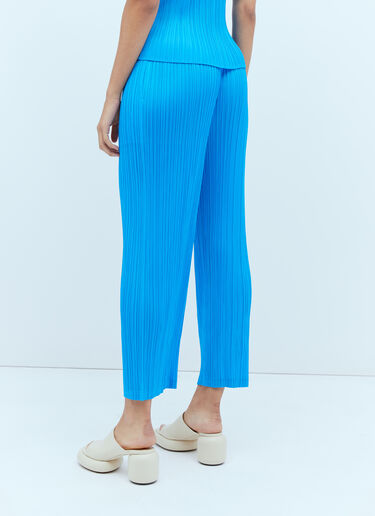 Pleats Please Issey Miyake Cropped Pleated Pants Blue plp0254002