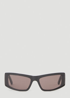 Balenciaga Edgy Rectangle Sunglasses Black bcs0153001