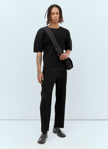 Homme Plissé Issey Miyake Pleated T-Shirt Black hmp0156014