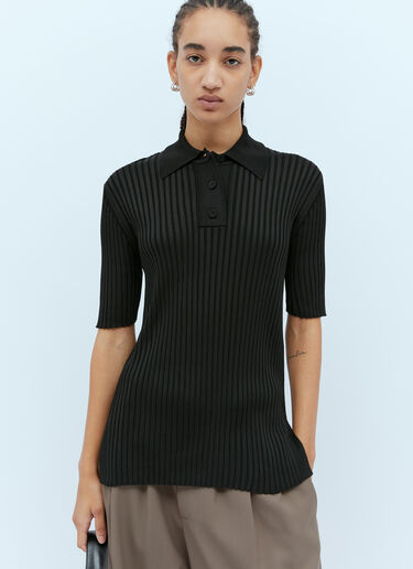 Jil Sander Knit Polo Shirt Black jil0253008