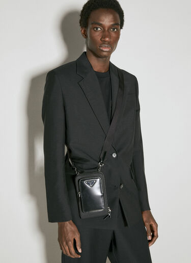 Prada Re-Nylon And Brushed Leather Smartphone Bag Black pra0155028