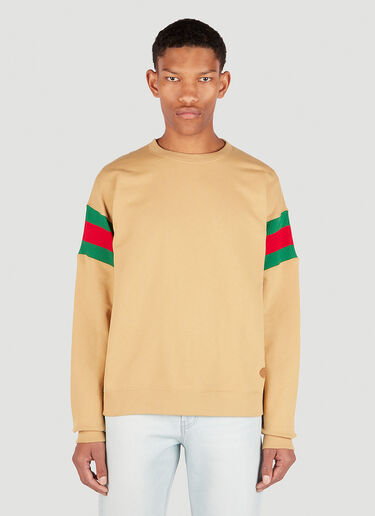 Gucci Web Sleeve Sweatshirt Beige guc0152077