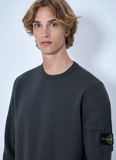 Stone Island 슬리브 포켓이 있는 크루넥 스웨트셔츠 회색 sto0165042