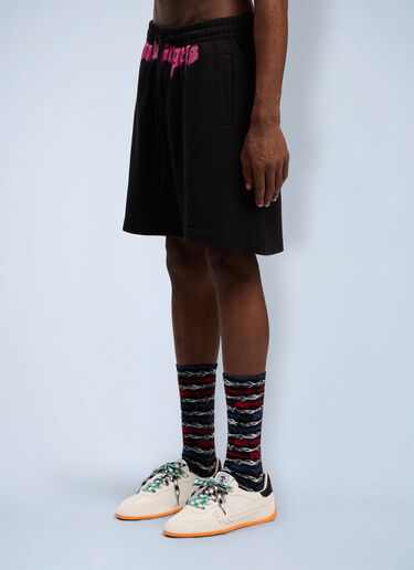 Sprayed Logo Track Shorts Palm Angels Sprayed Logo Track Shorts Black pma0162022