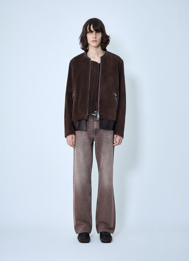 Our Legacy Drift Zip-Dastening Suede Jacket Brown our0164032