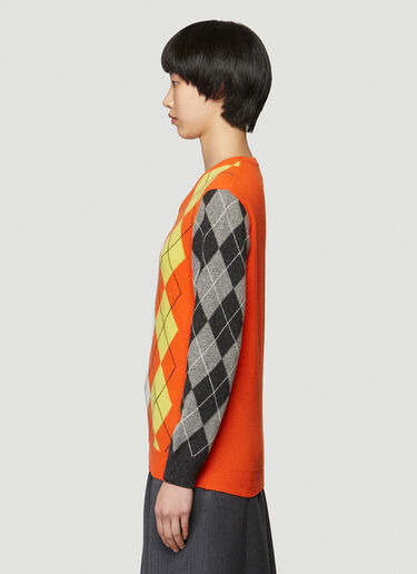 Pringle of Scotland Patchwork Argyle Sweater Orange pos0340004