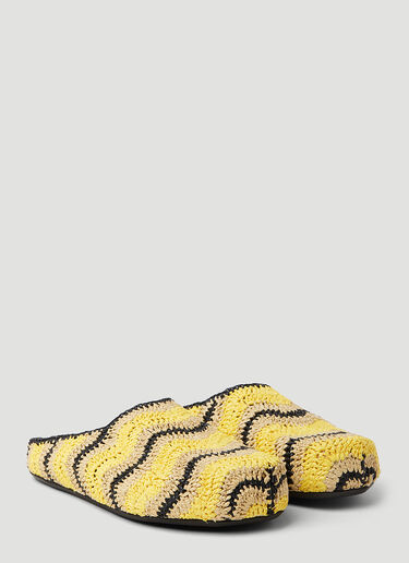 Marni x No Vacancy Fussbet Sabot Raffia Mules Yellow mvy0153009