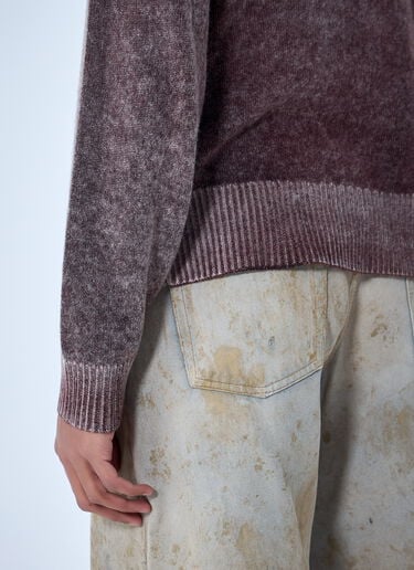 Acne Studios Zip-Up Hooded Sweatshirt Burgundy acn0163001