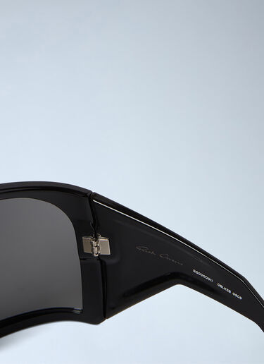 LN-CC® - Rick Owens: Kriester Mask Sunglasses - Black Rick Owens Kriester Mask Sunglasses Black ris0354003
