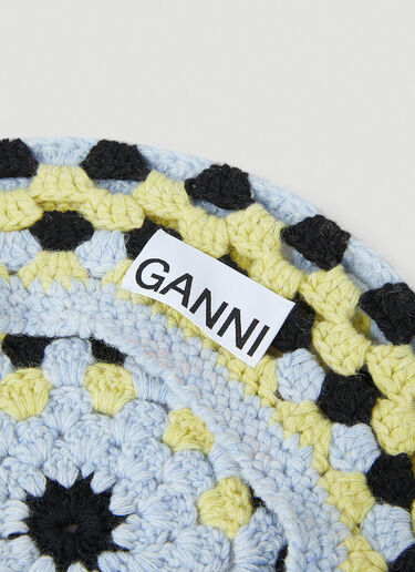 GANNI Crochet Knit Beret Light Blue gan0248026