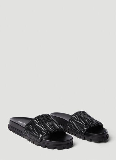 Logo Plaque Flats Miu Miu Logo Plaque Flats Black miu0252031