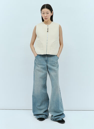 Jil Sander+ 薄衬垫拉链背心  米色 jsp0255005