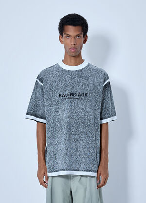 Balenciaga Logo Motif T-Shirt Grey bal0165003