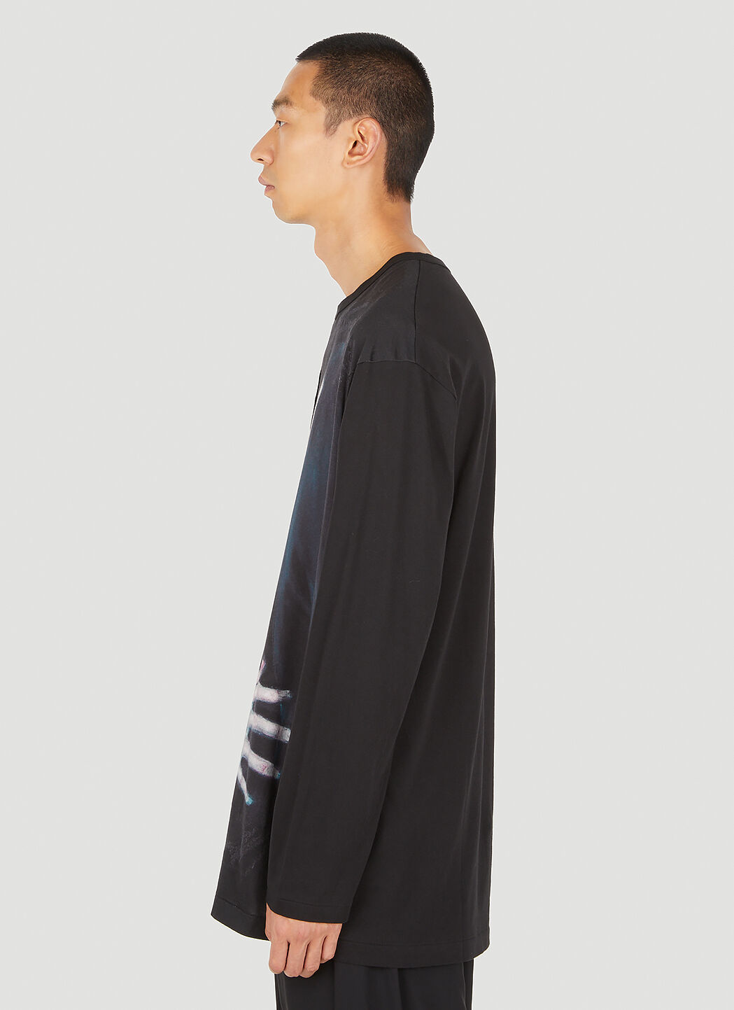 Yohji Yamamoto Graphic Print T-Shirt in Black | LN-CC