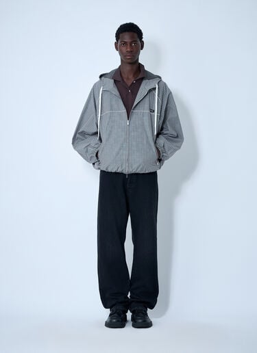 Check Hooded Jacket Miu Miu Check Hooded Jacket Grey miu0161001
