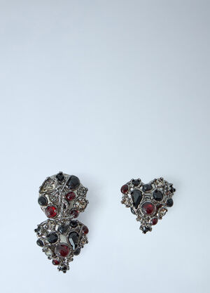 Saint Laurent Mini Favorite Heart Earrings Silver sla0264018