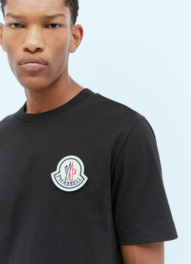 Moncler x Pharrell Williams 로고 패치 티셔츠 블랙 mpw0354006