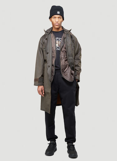 032C Bleached Parka Jacket Black cee0342001