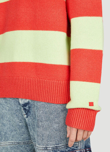 Acne Studios Face Logo Striped Sweater Red acn0351007