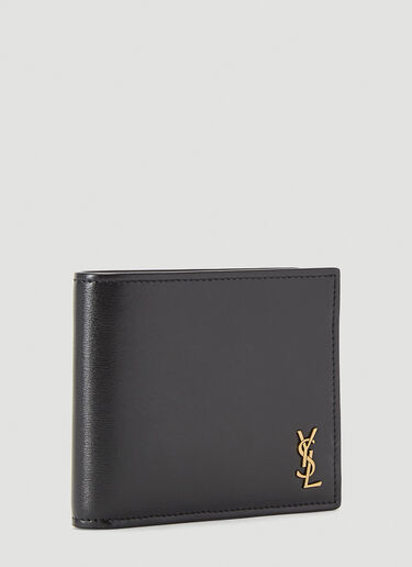 Saint Laurent Logo-Plaque Bi-Fold Wallet Black sla0140041