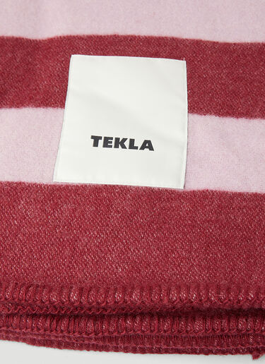 Tekla Striped Logo Patch Blanket Red tek0351017