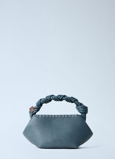 GANNI Bou Mini Tressé Handbag Blue gan0266028