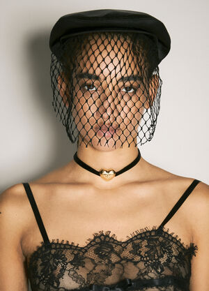 Alexander Wang Satin Cap With Veil Black awg0259013