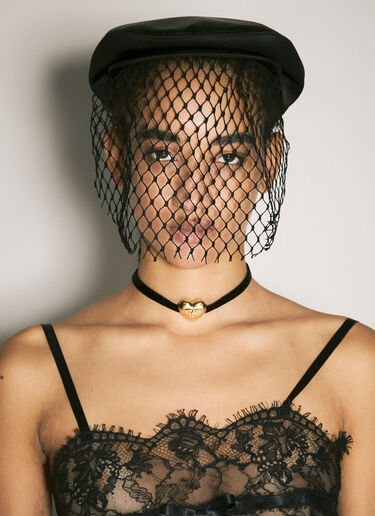 Dolce & Gabbana Satin Cap With Veil Black dol0258025