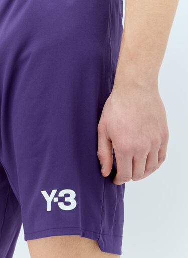 Y-3 x Real Madrid 徽标印花抽绳短裤 紫色 rma0156002
