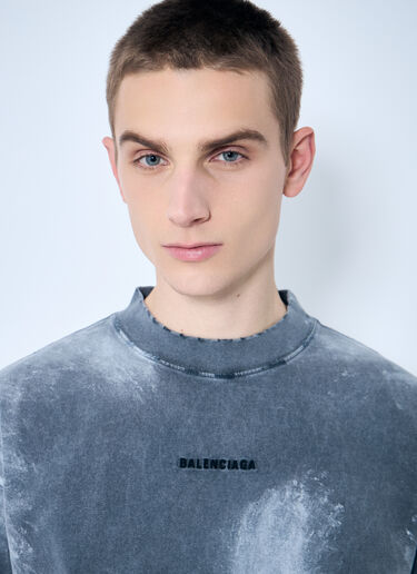 Balenciaga Logo Print T-Shirt Grey bal0159010