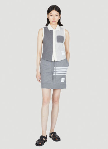 Thom Browne Four-Bar Knitted Mini Tube Skirt Grey thb0253023