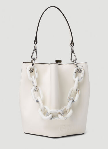 Banner Bucket Small Handbag GANNI Banner Bucket Small Handbag White gan0251063