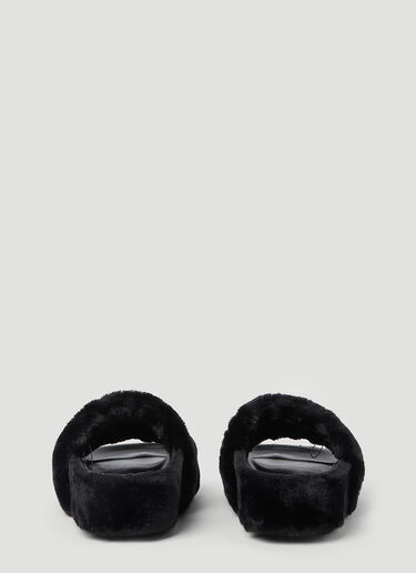 Stella McCartney 인조 모피 플랫폼 샌들 블랙 stm0253014