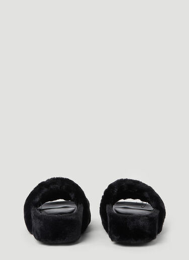 Stella McCartney Faux Fur Plarform Sandals Black stm0253014