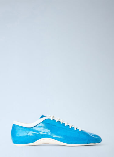 LN-CC® - Dries Van Noten: Lace-Up Leather Sneakers - Blue Dries Van Noten Lace-Up Leather Sneakers Blue dvn0264056