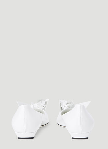 Prada Floral Applique Ballerina Flats White pra0254049