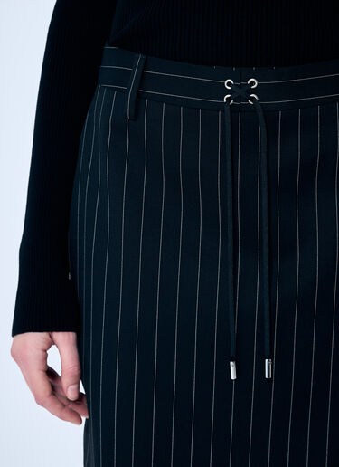 Jean Paul Gaultier Pinstriped Tailored Pants With Skirt Overlay Black jpg0259009