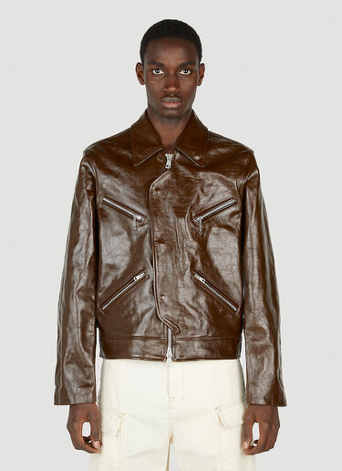Our Legacy Demon Leather Jacket Brown our0152011