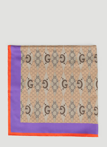 Gucci GG Monogram 真丝围巾 米 guc0251093