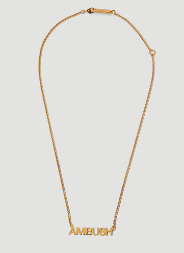 Ambush Logo Nameplate Necklace Gold amb0250032
