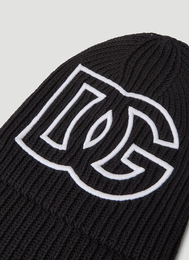 Dolce & Gabbana Logo Embroidery Beanie Hat Black dol0151005