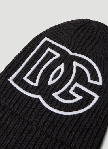 Logo Embroidery Beanie Hat Dolce & Gabbana Logo Embroidery Beanie Hat Black dol0151005