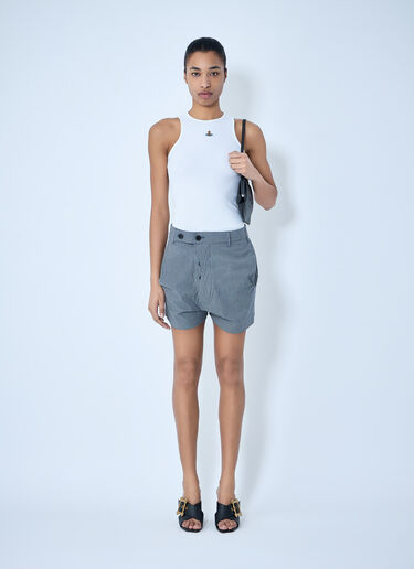 Vivienne Westwood High-Waisted Checkered Shorts Grey vvw0264005