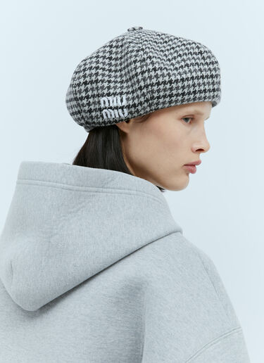 Miu Miu Shetland Wool Beret Hat Grey miu0254046