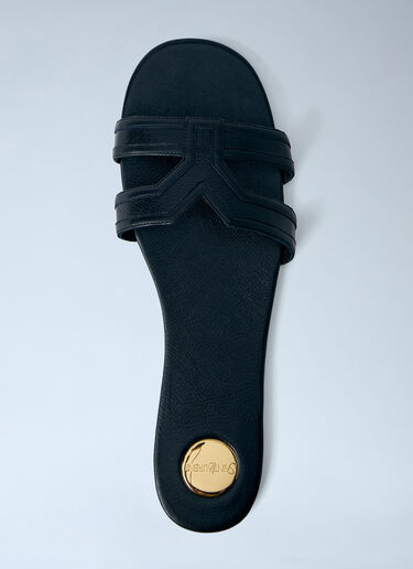 Saint Laurent Mabrouka Leather Sandals Black sla0263030