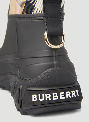 Burberry Ryan House 格纹短筒雨靴 黑 bur0249095